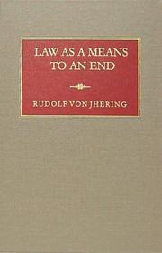 Cover of Law As a Means to an End by Rudolf Von Jhering