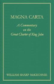 Cover of Magna Carta by William Sharp McKechnie