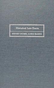 Front cover of Historical law-tracts by Henry Home Lord Kames