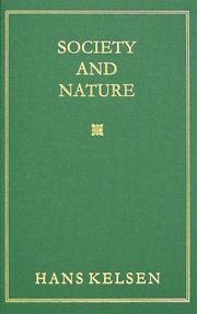 Front cover of Society and nature by Hans Kelsen