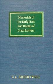 Cover of Memorials of the early lives and doings of great lawyers by C. L. Brightwell