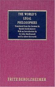 Cover of The World's legal philosophies by Fritz Berolzheimer