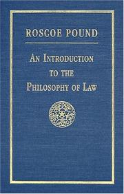 Front cover of An introduction to the philosophy of law by Roscoe Pound