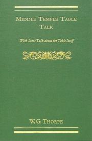 Cover of Middle Temple table talk by W. G. Thorpe