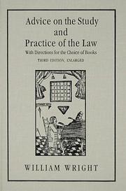 Cover of Advice on the study and practice of the law by Wright, William solicitor.