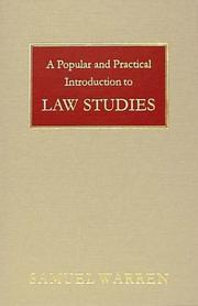 Front cover of A popular and practical introduction to law studies by Samuel Warren