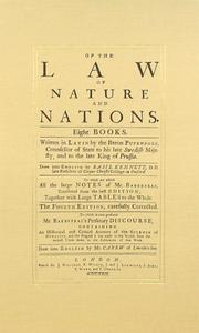 Cover of De jure naturae et gentium by Samuel Freiherr von Pufendorf