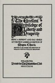 Cover of The excellent priviledge of liberty and property by William Penn