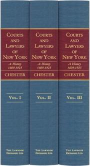 Front cover of Courts and lawyers of New York by Alden Chester