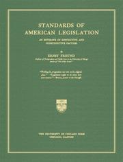 Front cover of Standards of American legislation by Ernst Freund