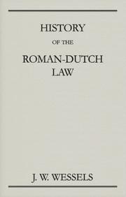 Front cover of History of the Roman-Dutch law by Wessels, J. W. Sir