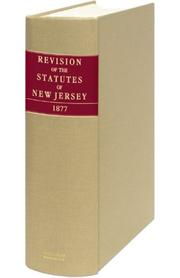 Cover of Laws, etc. (Compiled statutes : 1877) by New Jersey.
