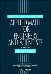 Cover of Dictionary of Applied Math for Engineers and Scientists (Comprehensive Dictionary of Mathematics) by Emma Previato