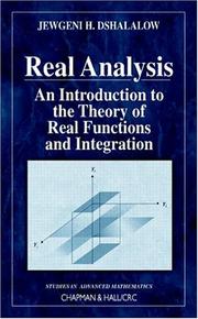 Front cover of Real Analysis by Jewgeni H. Dshalalow