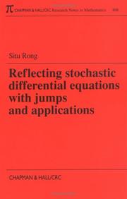 Front cover of Reflecting stochastic differential equations with jumps and applications by Situ, Rong.