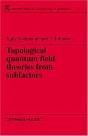Front cover of Topological quantum field theories from subfactors by Vijay Kodiyalam