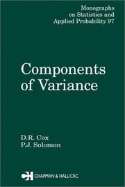 Cover of Components of variance by David R. Cox