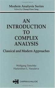 Cover of An introduction to complex analysis by Wolfgang Tutschke
