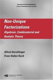 Cover of Non-unique factorizations by Alfred Geroldinger