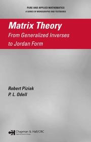 Cover of Matrix theory by Prof. Robert Piziak
