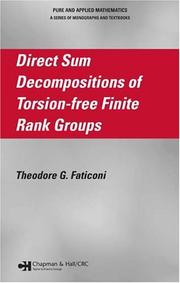 Cover of Direct Sum Decompositions of Torsion-Free Finite Rank Groups (Pure and Applied Mathematics) by Theodore G. Faticoni