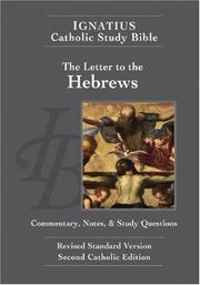 Front cover of The letter to the Hebrews by Scott Hahn