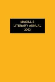 Front cover of Magill's Literary Annual 2003 by John D. Wilson
