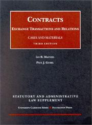 Front cover of Contracts: Statutory and Administraative Law by Ian R. MacNeil