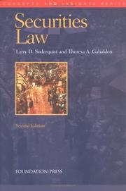 Cover of Securities law by Larry D. Soderquist