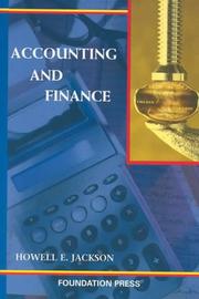 Cover of Accounting and Finance by Howell E. Jackson