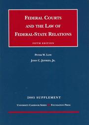 Cover of Federal Courts and the Law of Federal-State relations 5th ed, 2005 Supplement by Peter W. Low