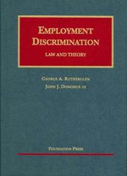 Front cover of Employment discrimination by George Rutherglen