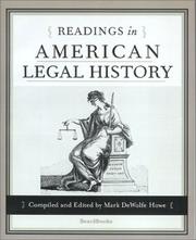 Cover of Readings in American legal history by Mark Antony DeWolfe Howe