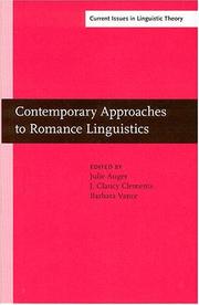 Front cover of Contemporary approaches to Romance linguistics by Linguistic Symposium on Romance Languages (33rd 2003 Bloomington, Ind.)