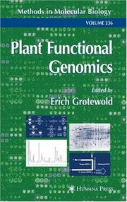 Front cover of Plant Functional Genomics (Methods in Molecular Biology, Vol. 236) by Erich Grotewold