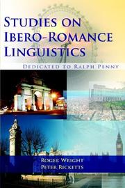 Front cover of Studies on Ibero-romance Linguistics Dedicated to Ralph Penny by Unknown