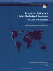 Front cover of Economic policy in a highly dollarized economy by Mario de Zamaróczy