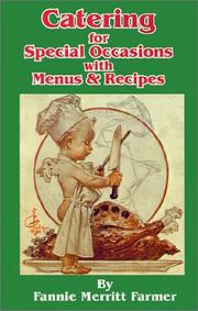 Front cover of Catering for special occasions with menus & recipes by Fannie Merritt Farmer