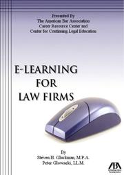 Front cover of E-learning for law firms by Steven H. Gluckman