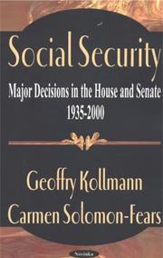 Cover of Social security by Geoffrey Kollmann