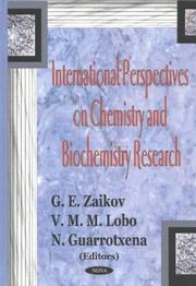 Front cover of International perspectives on chemistry and biochemistry research by [name missing]