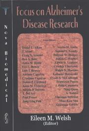 Front cover of Focus on Alzheimer's Disease Research by Eileen M. Welsh