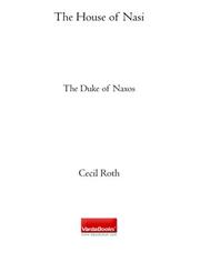 Front cover of The House of Nasi by Cecil Roth