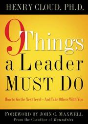 Cover of 9 things a leader must do by Henry Cloud