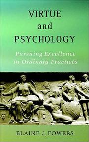 Front cover of Virtue And Psychology by Blaine J. Fowers