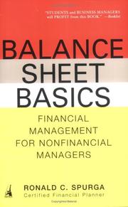 Cover of Balance Sheet Basics by Ronald C. Spurga