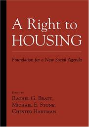 Front cover of A right to housing by Rachel G. Bratt