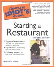 Front cover of The Complete Idiot's Guide to Starting a Restaurant by Howard Cannon