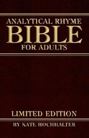 Front cover of Analytical Rhyme Bible For Adults by Kate Hochhalter