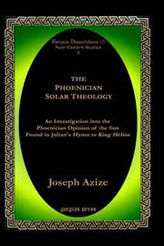 Front cover of The Phoenician solar theology by Joseph Azize